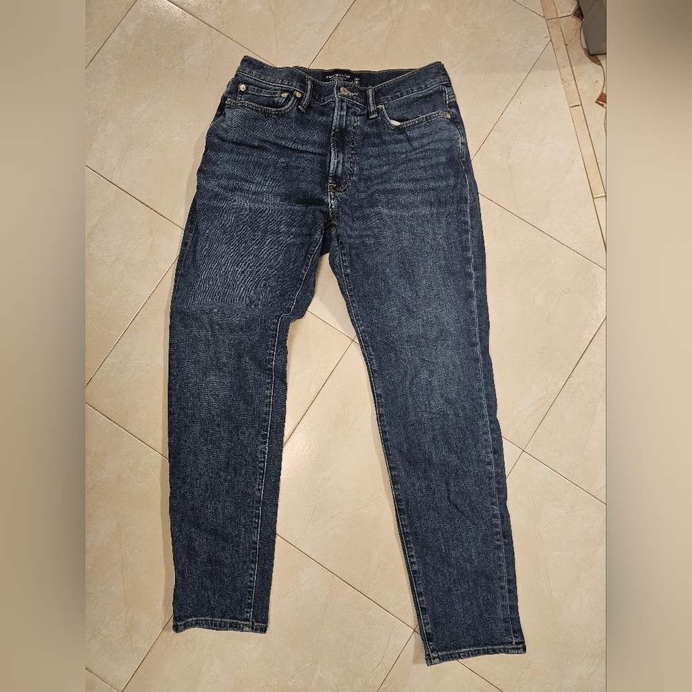 Abercrombie & Fitch Dark Indigo Slim Straight Jeans